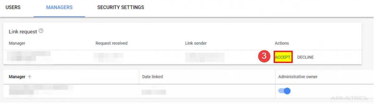 accept link request 1