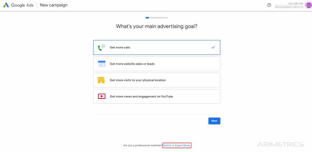 How to Create a Google Ads Account 2 google ads expert mode