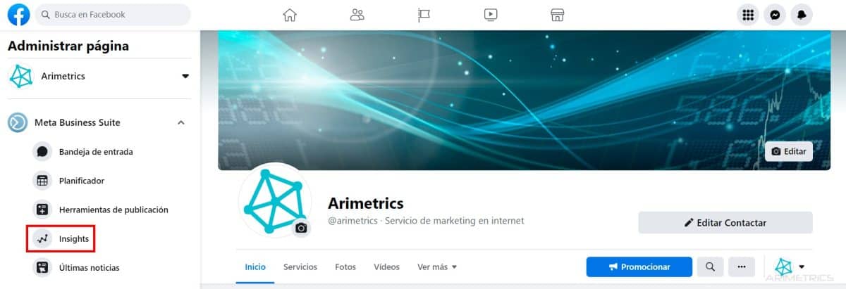 Configurar objetivos en Meta Business Suite.