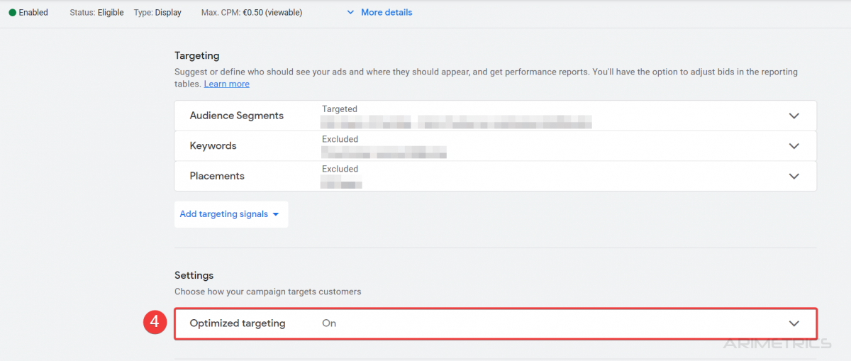How to disable target expansion in Google Ads 3 turn off optimized targeting