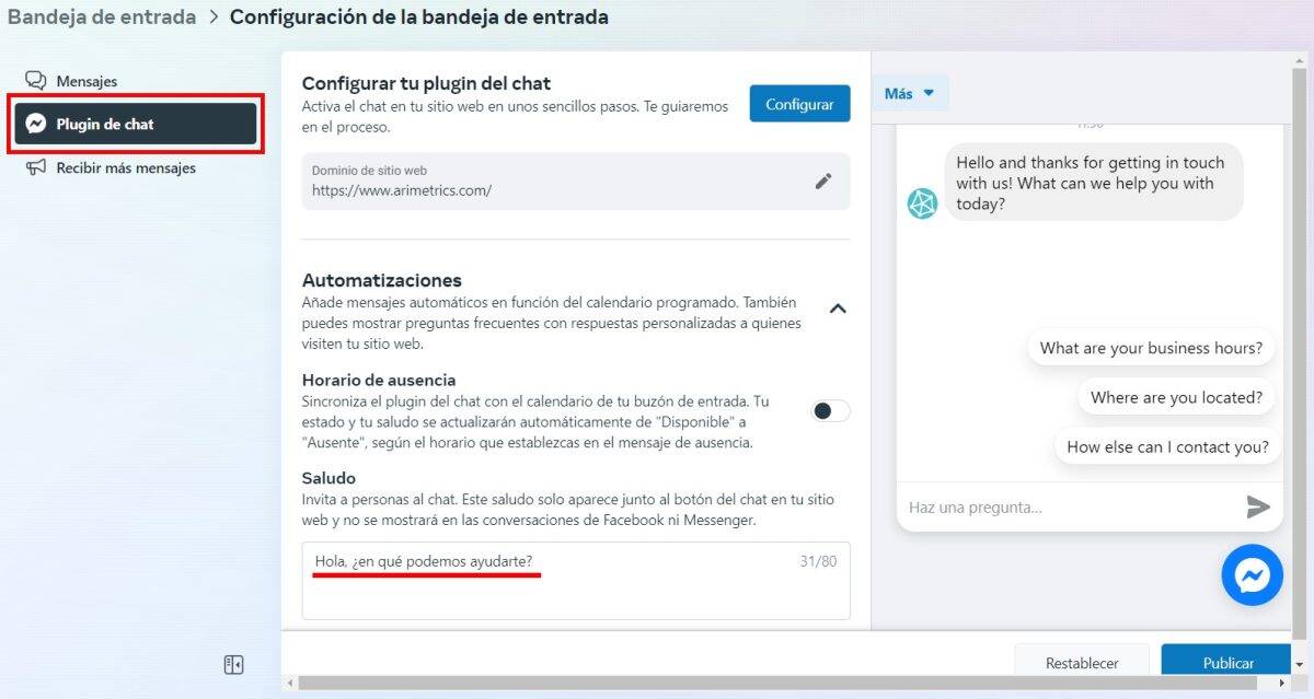 como configurar respuestas automaticas en meta 5