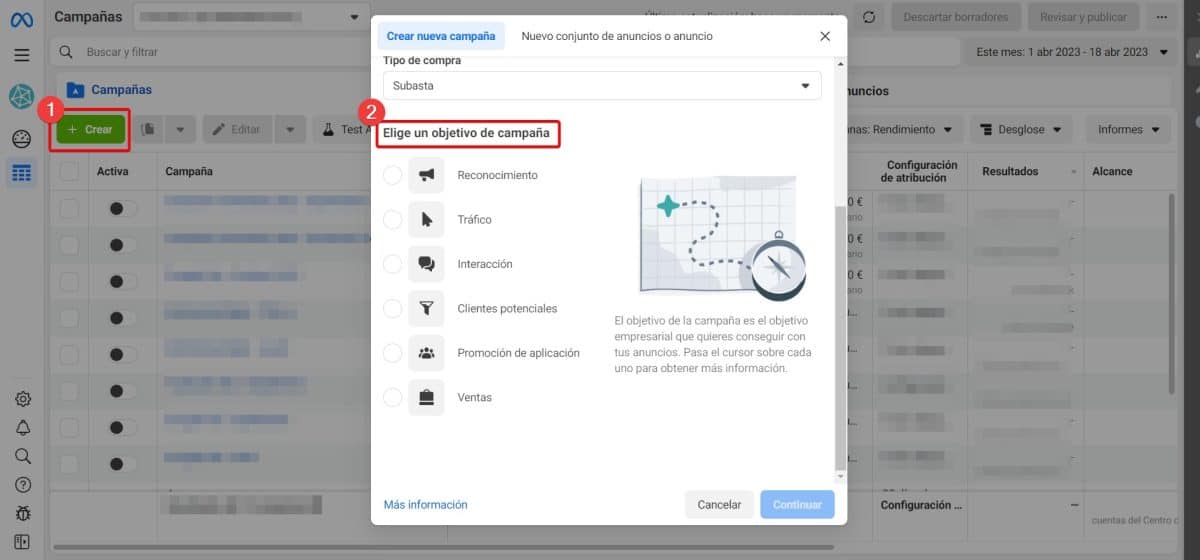 configurar una campaña publicitaria