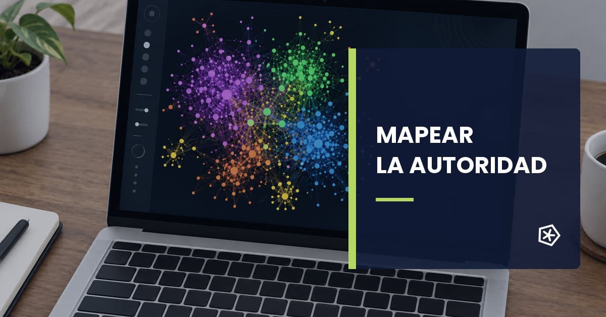 Grafo de enlaces internos que muestra comunidades y distribución de autoridad con Gephi
