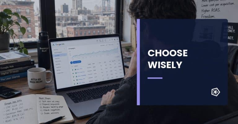 Professional reviewing campaigns and results in the Google Ads interface