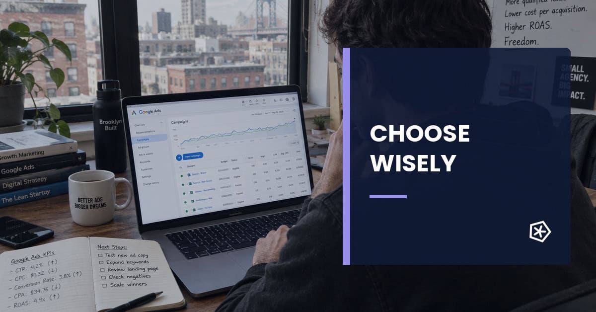 Professional reviewing campaigns and results in the Google Ads interface