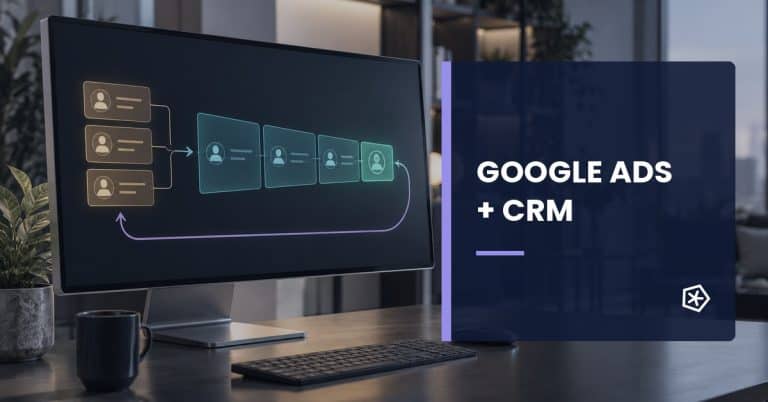Representación de contactos y oportunidades del CRM que devuelven resultados a Google Ads