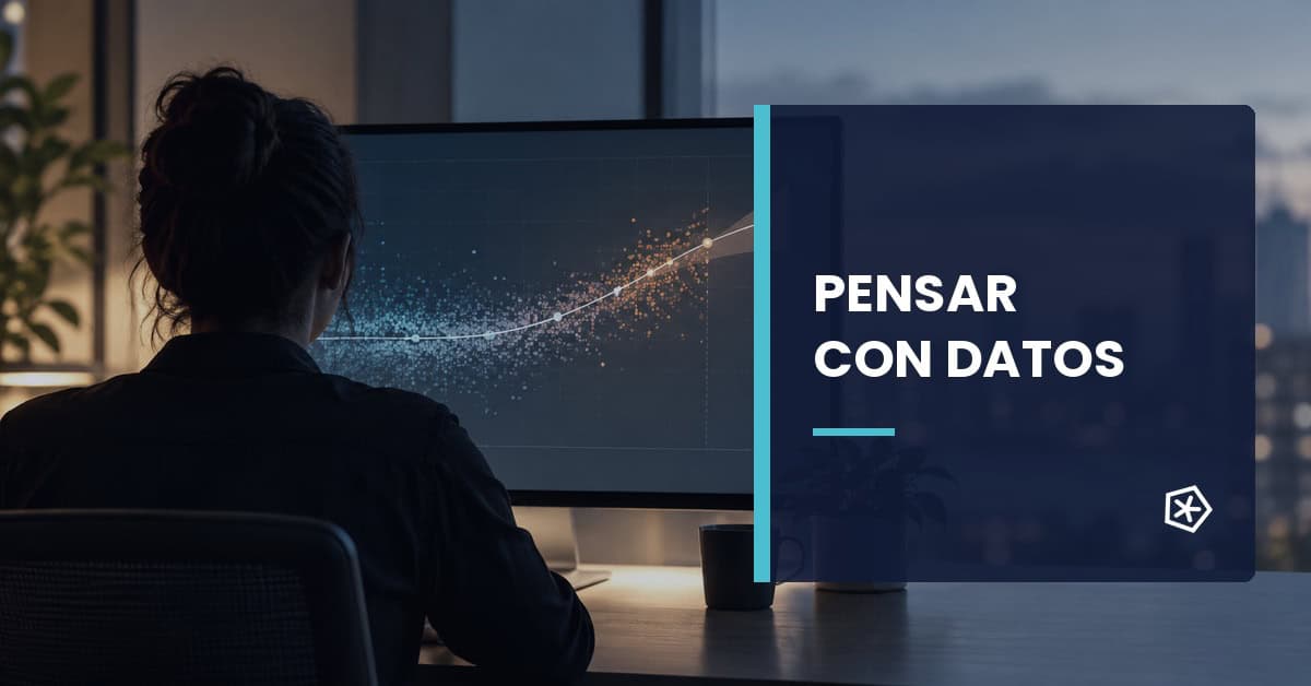 Analista observando cómo los datos dispersos forman una tendencia clara
