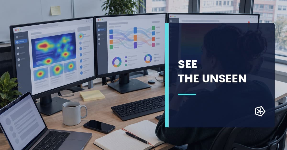 Analyst reviewing heatmaps and user journeys