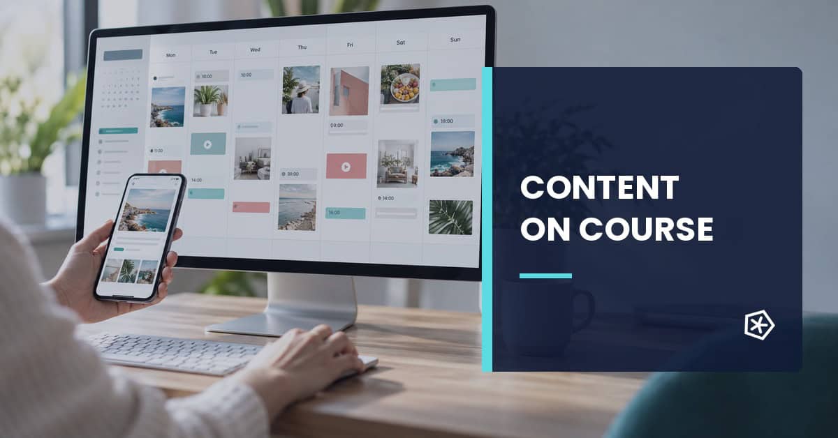 Digital editorial calendar with scheduled social media content