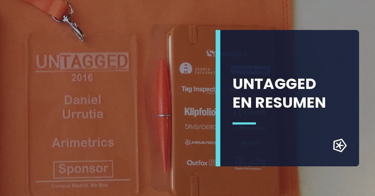 Acreditación de Daniel Urrutia y libreta de patrocinadores de Untagged IO 2016