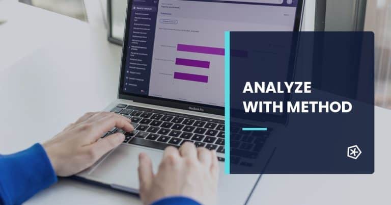 Professional reviewing a dashboard to apply a web analysis methodology